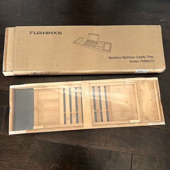 Bamboo boho Bathtub Caddy Tray NIB - Picture 1 of 10